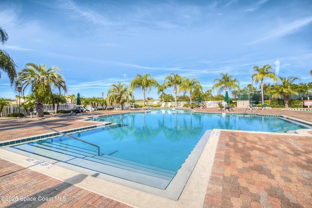 view of pool featuring a patio area