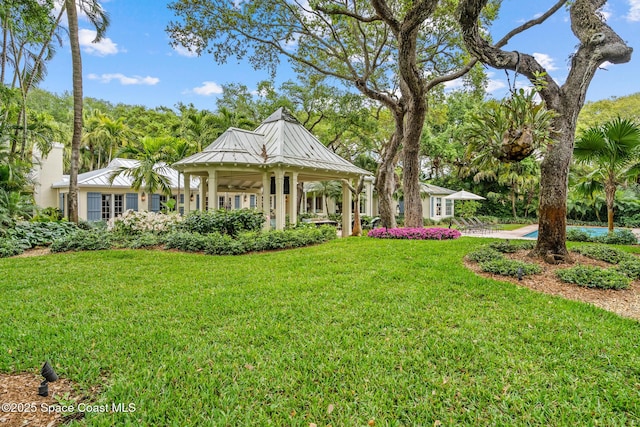 view of yard featuring a gazebo