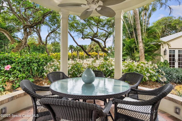 view of patio / terrace with ceiling fan