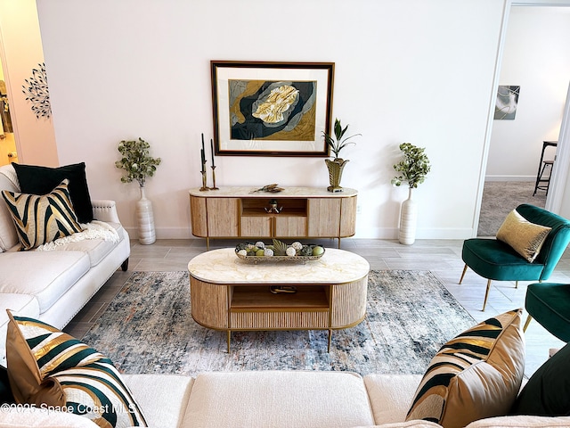 living room with baseboards