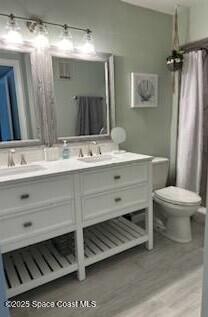 bathroom featuring toilet and vanity