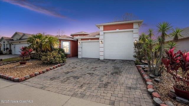 view of front of house with a garage