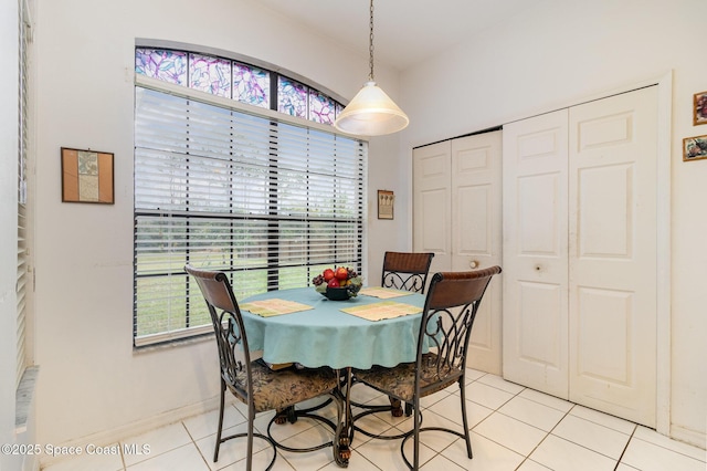 view of tiled dining area