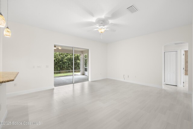 spare room featuring ceiling fan