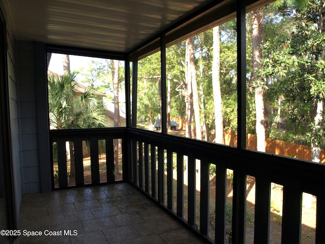 view of unfurnished sunroom