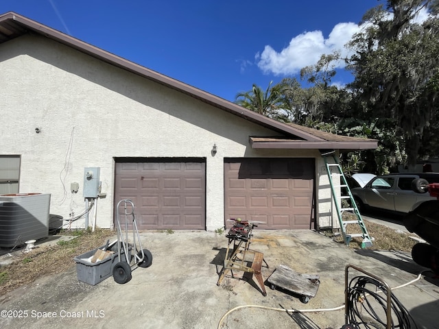 garage with cooling unit