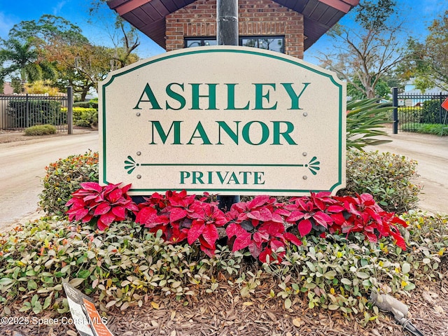 view of community sign