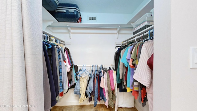 view of walk in closet