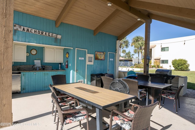 view of patio with sink