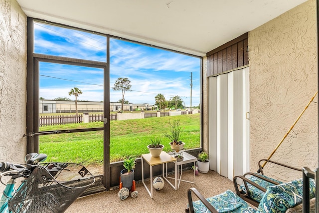 view of sunroom