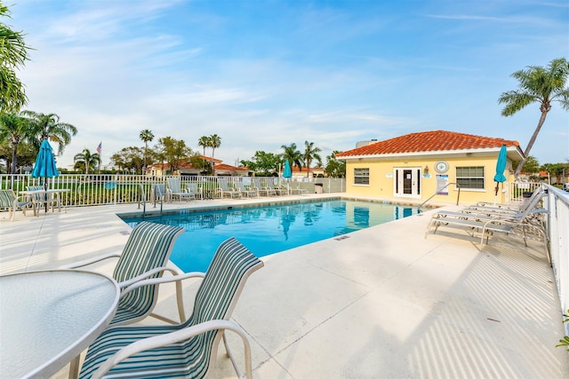 view of pool with a patio