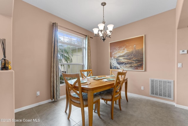 dining room featuring a chandelier