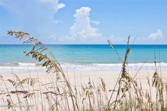 property view of water with a beach view