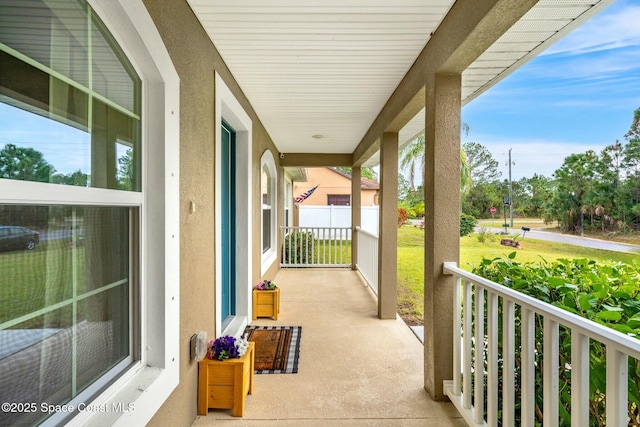 view of patio featuring covered porch