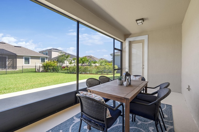 view of sunroom