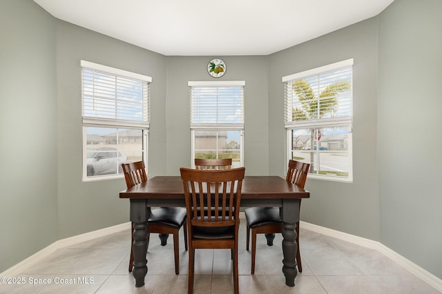 view of tiled dining room