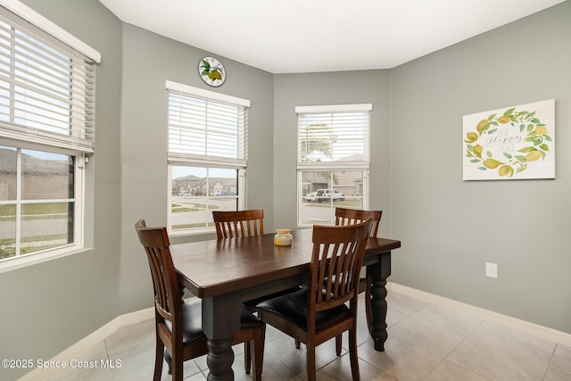 view of tiled dining area