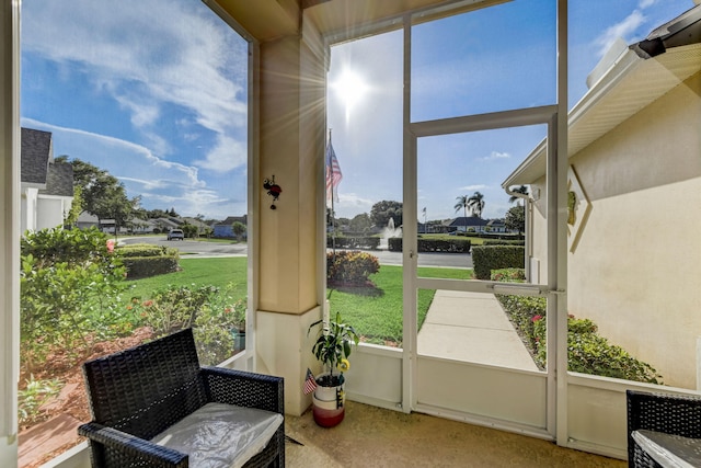 view of sunroom