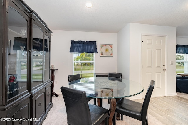 dining room with light hardwood / wood-style floors