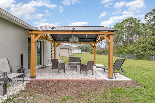 view of patio / terrace with a gazebo