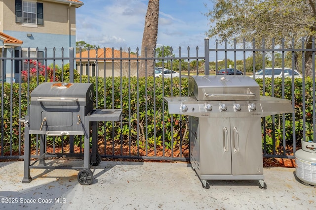 exterior space with area for grilling