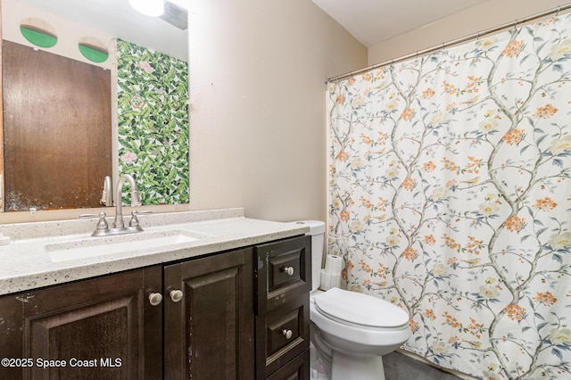 bathroom with toilet and vanity