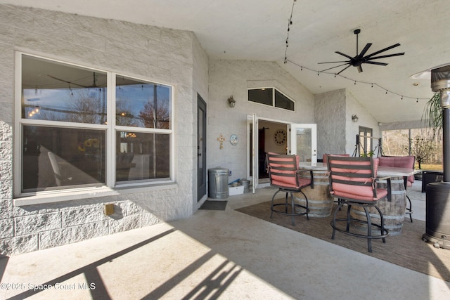 view of patio / terrace with ceiling fan