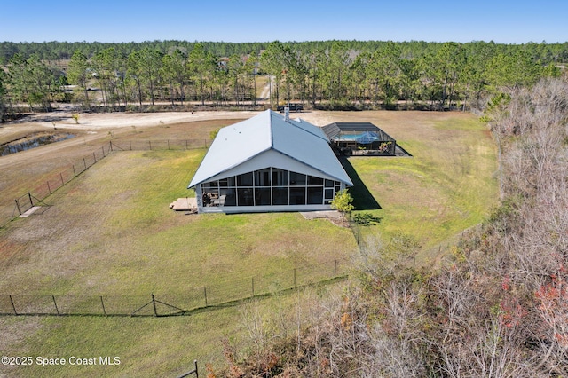 aerial view with a rural view