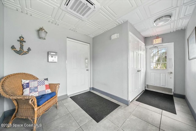 interior space featuring light tile patterned floors