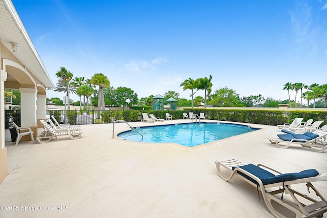 view of pool featuring a patio area