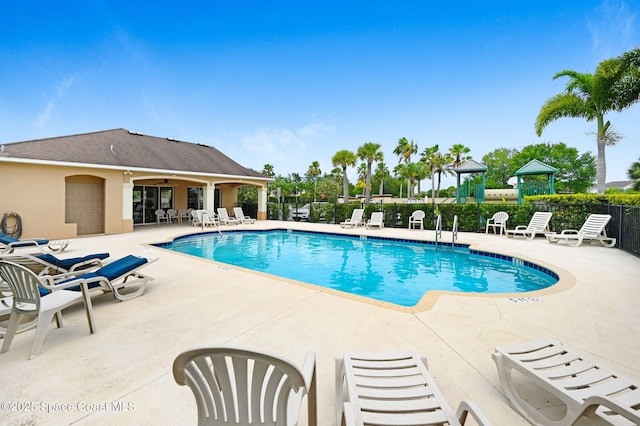 view of pool with a patio