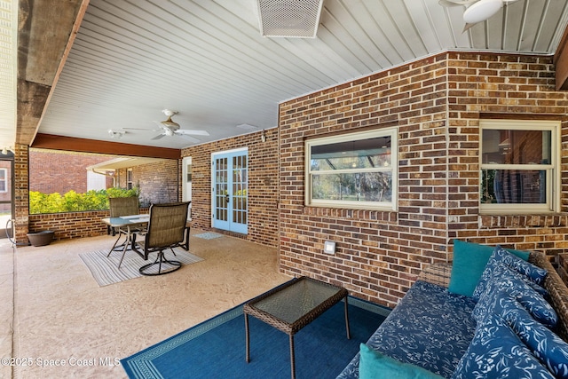 view of patio / terrace with ceiling fan