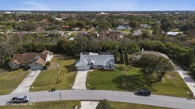 aerial view with a residential view