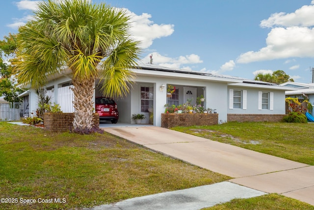 ranch-style house with a front yard