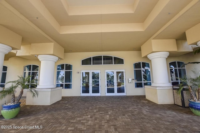 property entrance with french doors