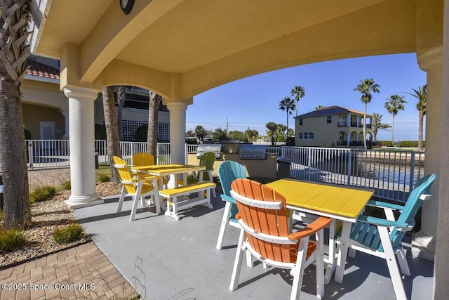 view of patio with a grill and area for grilling