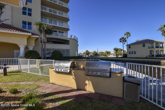 view of patio / terrace with a grill and area for grilling