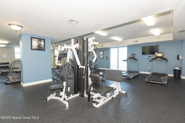 exercise room featuring a healthy amount of sunlight