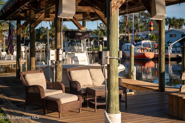 view of dock area