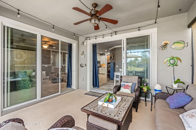 view of patio / terrace with ceiling fan