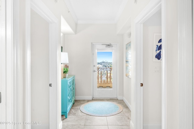 interior space with ornamental molding