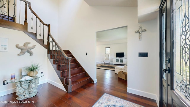 entryway featuring dark hardwood / wood-style floors