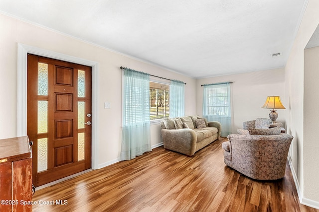 living room featuring light wood-type flooring