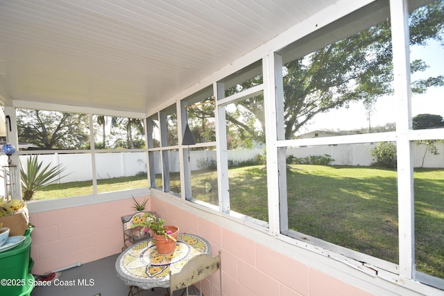 view of sunroom