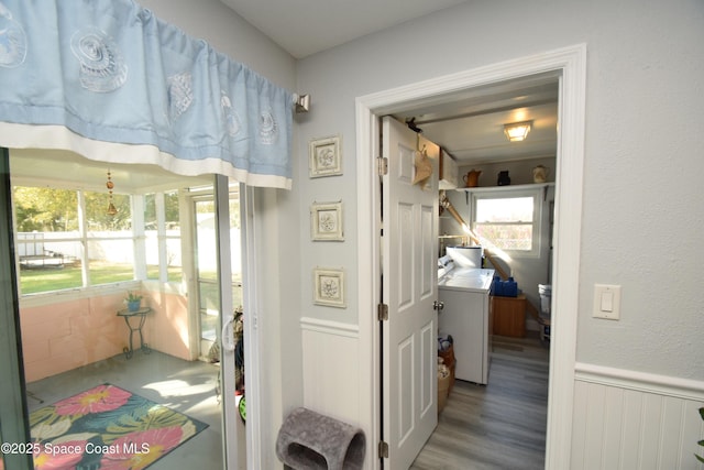 entryway featuring hardwood / wood-style floors