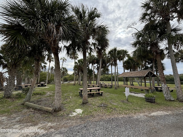 view of community with a yard and a gazebo