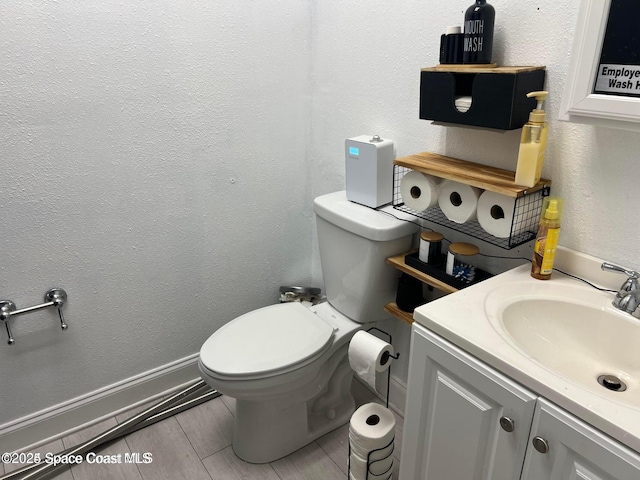 bathroom with toilet and vanity