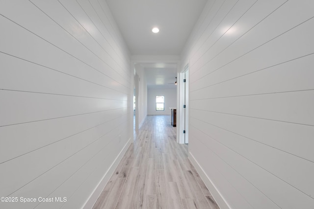 hallway featuring light hardwood / wood-style flooring