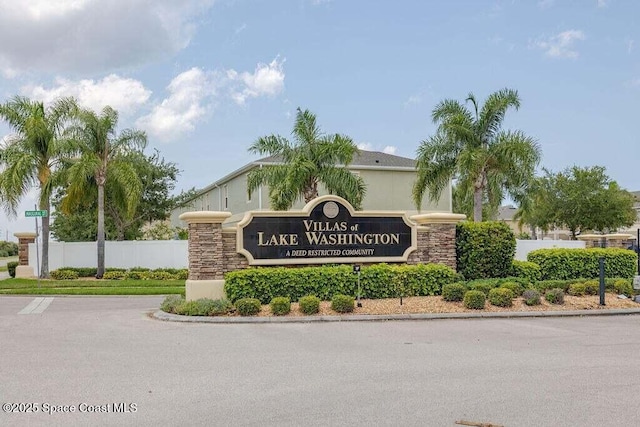 view of community sign