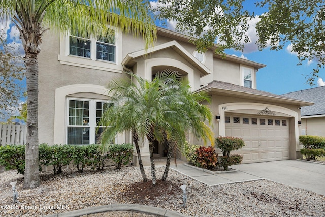 view of front facade with a garage